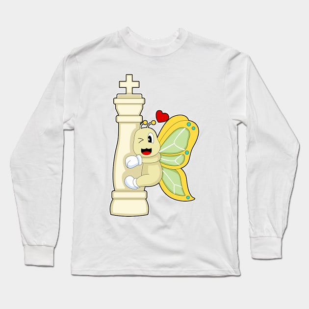 Chess piece King Butterfly Chess Long Sleeve T-Shirt by Markus Schnabel